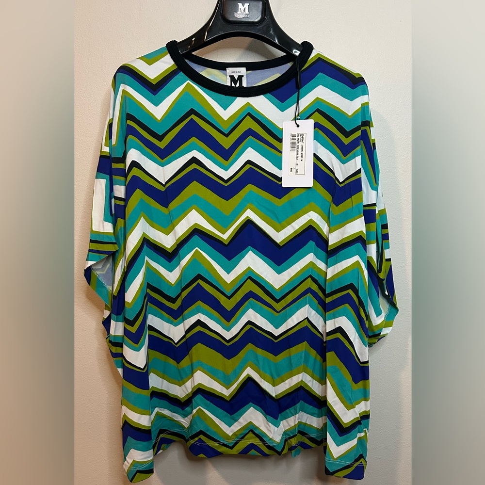 NWT M MISSONI CLASSIC PATTERN BLOUSE SIZE MEDIUM